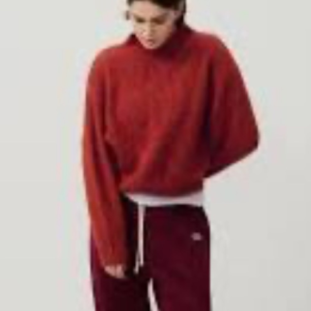 NWT AMERICAN VINTAGE East Mock Neck Pullover in Lie De Vin Chine SMALL